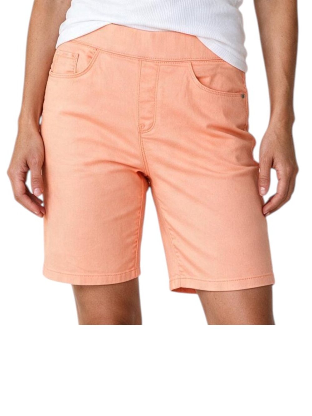 DKNY JEANS Peach Pull On Bermuda Shorts - Size Large